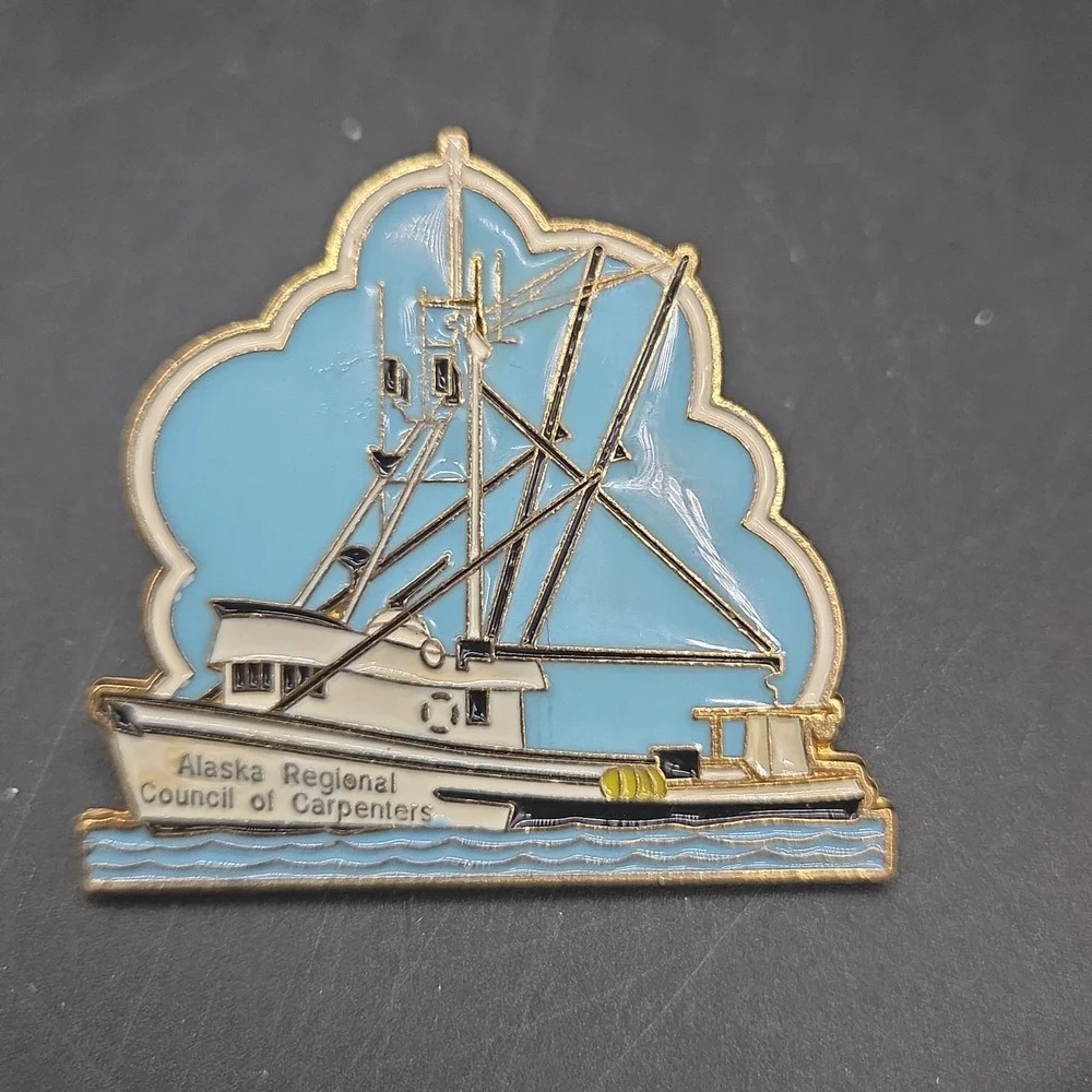 Alaska Regional Council Of Carpenters Union Fishing Pin Set
